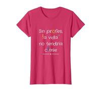 Sin Profes, La Vida No Tendría Clase Camiseta, Mujer, Rojo Jaspeado, 3XL