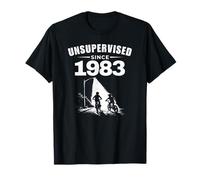 Sin supervisión Desde 1983 Retro 70s 80s Kid Nostalgia Cumpleaños Camiseta