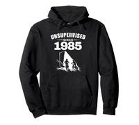 Sin supervisión Desde 1985 Retro 80s Kid Nostalgia Cumpleaños Sudadera con Capucha