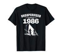 Sin supervisión Desde 1986 Retro 80s Kid Nostalgia Cumpleaños Camiseta