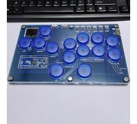 Sin varilla para ARCADE SKY2040 Pro para A4 para controladores Hitbox, controlador de juego de lucha sin palanca con función turbo, soporte SOCD intercambiable en caliente (azul transparente)