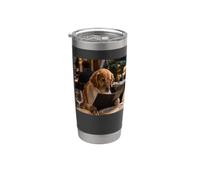 Sin vergüenza Golden Retriever Hamburguesa Comida Amante Vaso térmico de acero inoxidable de doble pared