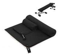 Sinand Toalla Microfibra Set de 2 | 180x60cm Toalla Baño Grande & 80x40cm Toalla Manos Pequeña | Superabsorbente y de Secado Rápido Toalla Gimnasio - Ideal para Viaje, Gym y Camping (Negro)