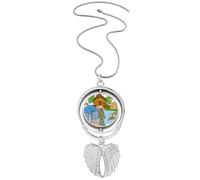 Sinapore Flavor Safari Museum Cathedral Colgante alas de ángel giratorio collar joyería