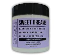 Sinarie Sweet Dreams - Mantequilla corporal emulsionada de magnesio, 4 oz, 1 unidad | Manteca de mango | Aceite de magnesio premium