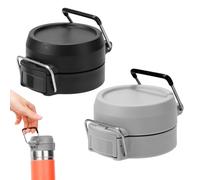 Sinbana 2uds Tapas Repuesto Botellas para Stanley Quick Flip GO de 24oz y 36oz, Tapas Botellas Agua con Botón Pulsador de Solo Toque con Asa Transporte(Gris y Negro)