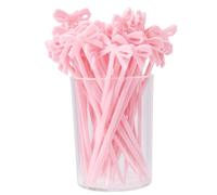 Sinbana 60 Uds Palillos de Cóctel con Lazo, 10,2cm con un Bonito Lazo Rosa Ideales para Cócteles Bebidas Frutas Postres y Aperitivos