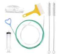 Sinbana 6uds Kit para Limpiar El Desagüe del Techo Solar del Coche, Incluye Limpiador Tuberías Flexible 5m con Mango Corazón Jeringa y Manguera para Desagües Limpiaparabrisas Techo Solar Maletero