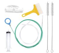 Sinbana 6uds Kit para Limpiar El Desagüe del Techo Solar del Coche, Incluye Limpiador Tuberías Flexible 5m con Mango Redondo Jeringa y Manguera para Desagües Limpiaparabrisas Techo Solar Maletero