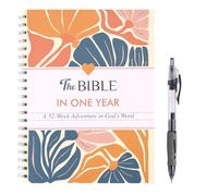 Sinbana La Biblia en Un Año, 52 Semanas Estudio Bíblico Diario con Bolígrafo Cuaderno Espiral con Letra Grande para Mujeres Que Aprenden Guía Tomar Notas de Reflexión y Oración (A4)