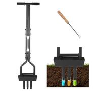 Sinbide Aireador de césped, con 3 sacanúcleos, raíl de Tierra, sacanúcleos de tapón, Aireador de césped para Patios, Suelos compactados y césped en el jardín - Herramientas manuales de jardinería