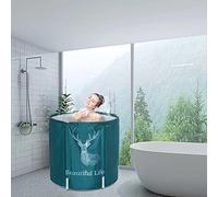 Sinbide plegable, de spa portátil, bañera de cubo, bañera de PVC de 3 capas, piscina, cubo de baño para adultos y bebés (Verde)