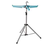 Sinbide Tendedero de Ropa Plegable Perchero Extensible con Barra para Colgar Ropa Portátil para Interior y Exterior (Azul)