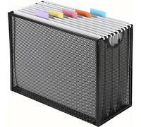 Sinboun Organizador de archivos colgante tamaño carta, caja de archivo incluye 5 carpetas colgantes, malla de metal, revistas, cartas, gabinetes de almacenamiento para oficina, hogar, escuela, no