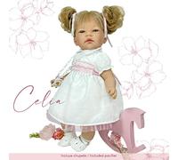 SINCE 1985 NINES D'ONIL Muñeca Celia con Vestido Bordado (R/1510) Esta muñeca es Ideal para Regalar. Sus Gestos Son de auténtico bebé, Tiene un Cuerpo blandito y perfumado. Tamaño 45cm