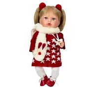 SINCE 1985 NINES D'ONIL Muñeca TITA con Vestido de Estrellas. Esta Graciosa muñeca con Dos coletas es Ideal para Que los niños jueguen. Lleva Chupete y Bufanda de Conejito.R/1015