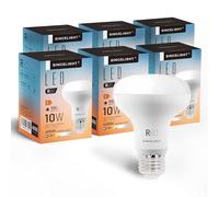 SINCELIGHT Bombillas LED 10W con casquillo E27, reflector R80 con difusor lechoso, foco sofer, blanco natural 4000K, color rico RA≈92, paquete de 6