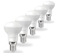 SINCELIGHT Bombillas LED 5W con casquillo E14, reflector R39 con difusor lechoso, foco sofer, blanco cálido 3000K, color rico RA≈85, paquete de 6