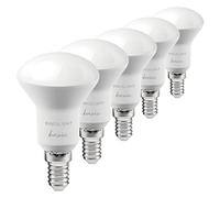 SINCELIGHT Bombillas LED 5W con casquillo E14, reflector R50 con difusor lechoso, foco sofer, blanco cálido 2700K, color rico RA≈92, paquete de 5