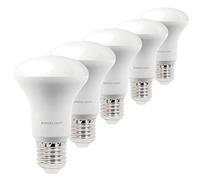 SINCELIGHT Bombillas LED 8W con casquillo E27, reflector R63 con difusor lechoso, foco sofer, blanco natural 4000K, color rico RA≈85, paquete de 5