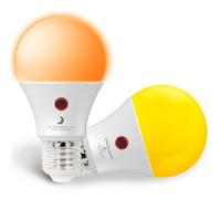 SINCELIGHT - Bombillas LED con sensor crepuscular (Encender y apagar automático) • Repelente de Mosquitos (1600K/580nm) • 9 Vatios • Casquillo E27 • Paquete de 2 Bombillas