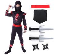 Sincere Party 7 Dragón Ninja Ropa Para Universal para hombres y mujeres Niños Ninja Disfrazarse Ser Juego de roles Equipo Tener Accesorios 12-13 años