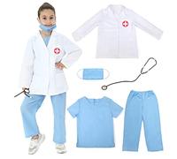 Sincere Party Disfraz de doctor unisex para niños, juego de roles, disfraz de doctor, juegos de estilo D 5-7 años