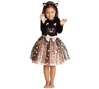 Sincere Party disfraz de gato para halloween para chicas Manga larga Gato de calidad vestido de lujo con cola y Diadema para niño pequeño 5-6 años