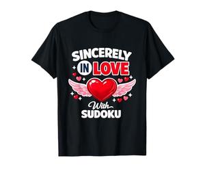 Sincerely In Love with Sudoku Valentine Puzzle Lover Heart Camiseta