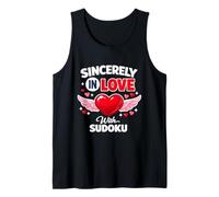 Sincerely In Love with Sudoku Valentine Puzzle Lover Heart Camiseta sin Mangas