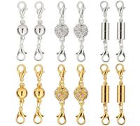 SinChic Cierres de Joyería Magnética,12 PCS Magnético de Cierre de Langosta 3 Estilos Magnético Extensor de Cadena Extensión de Cadena de Pulsera para Bisutería Collar Pulsera