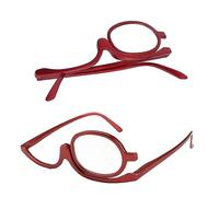 SinChic Gafas de Maquillaje,Gafas de Lectura Portatiles con Lente Abatible Gafas de Presbicia Plegables Cosmética Rotación Anteojos De Aumento Giratoria de Lente Única(+ 2,00)