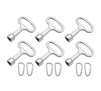 SinChic Llave Triangular de Metal,6 PCS Llave de Caja de Medidor con 6 Hebilla Tipo D Llave De Ranura Triangular De Metal para Gabinete Caja de Medidor Eléctrico Agua Gas