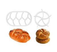 SinChic Molde de Prensa de Pan,2 PCS Juego de Moldes para Prensa de Pan Casero Sellos para Pan de Plástico Moldes Prensa de Masa Redondo Ovalado para Hornear Bricolaje