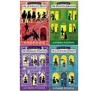 sinclair’s mysteries series katherine woodfine 4 books collection set - (the jewelled moth,the painted dragon,the clockwork sparrow,the midnight peacock)