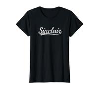Sinclair Vintage Inspired Throwback Style Varsity Classic Camiseta gráfica económica, Mujer, Negro, S