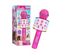 Sinco Creations Barbie Bright Voicemaster Micrófono | Micrófono inalámbrico para Karaoke | Altavoz inalámbrico | Luces Multicolor | 5 Efectos de Voz | Canta y graba | Barbie Roleplay by