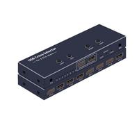 Sincronizzatore USB Multiporta - Controller Di Sincronizzazione Di Tastiera E Mouse Con Display Condiviso, Switcher KVM In Metallo Nero, Per Studi Di Gioco, Sorveglianza Borsa, Uffici(8 ports)