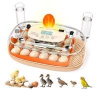 Sindarhor Incubadora de huevos para 24 huevos de gallina con volteador automático, control digital de temperatura y pantalla de humedad, vela, criador de aves de corral para pollos, patos, codornices