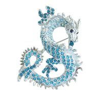 Sindary Art Style BZ2980 - Broche de Cristal Austriaco (5,7 cm), diseño de dragón