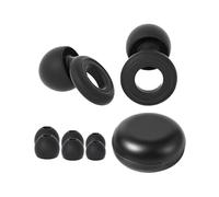 SindiSleep - Tapones para los oídos para dormir, 6 almohadillas reutilizables S/M/L para dormir en ambos oídos, protección auditiva. negro