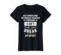 Síndrome de Ovario metabólico poliendocrino rompe el espíritu Camiseta gráfica económica, Mujer, Negro, XS