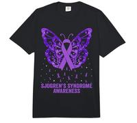 Síndrome de Sjögren Concientización Cinta Púrpura Mariposa Sjögren Comfort Colors Adult Heavyweight T-Shirt