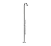 Sined bosa ducha exterior e interior en acero inoxidable 316l. grifería 316l. diámetro 6 cm. ducha superior y desviadora con ducha de mano y lavapiés. conexiones de agua fría y caliente a través del s