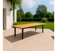 Sined Tavolo de jardín Rectangular en Teca FSC® con Estructura de Aluminio Pintado en Color Antracite Extensible de 180 a 260 cm para hasta 10 Personas Modelo Superga