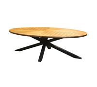 SINED Tavolo Giardino Ovale 240x120 cm estructura de aluminio en color antracita y superficie de teca FSC® a listones ideal para exteriores y eventos al aire libre Modelo SUPERGA