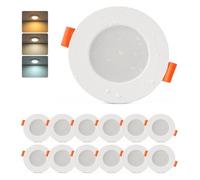 Sineyon Downlight LED Techo Empotrable, 4W Ojos de Buey Led para Techo Blanco Cálido Blanco Natural Blanco Frio, Focos LED Interior Agujero 65-80mm, Foco Empotrable IP44 para Baño Salón, Pack de 12