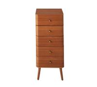 Calicosy - Chifón de 5 cajones con fachadas con bordes redondeados y patas de madera - H100 cm - Estilo retro y elegante - Colección Karl