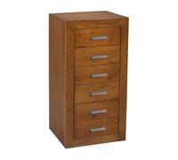 Sinfonier 6 cajones, Realizado en Madera Pino Macizo, Serie Kalpe. Medidas 105x50x40 cm (altoxanchoxfondo), Robusto y Resistente (Cerezo)