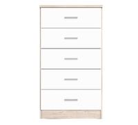 Sinfonier couple 5 cajones cajonera dormitorio sahara blanco mate 50x90x33cm 33 cm